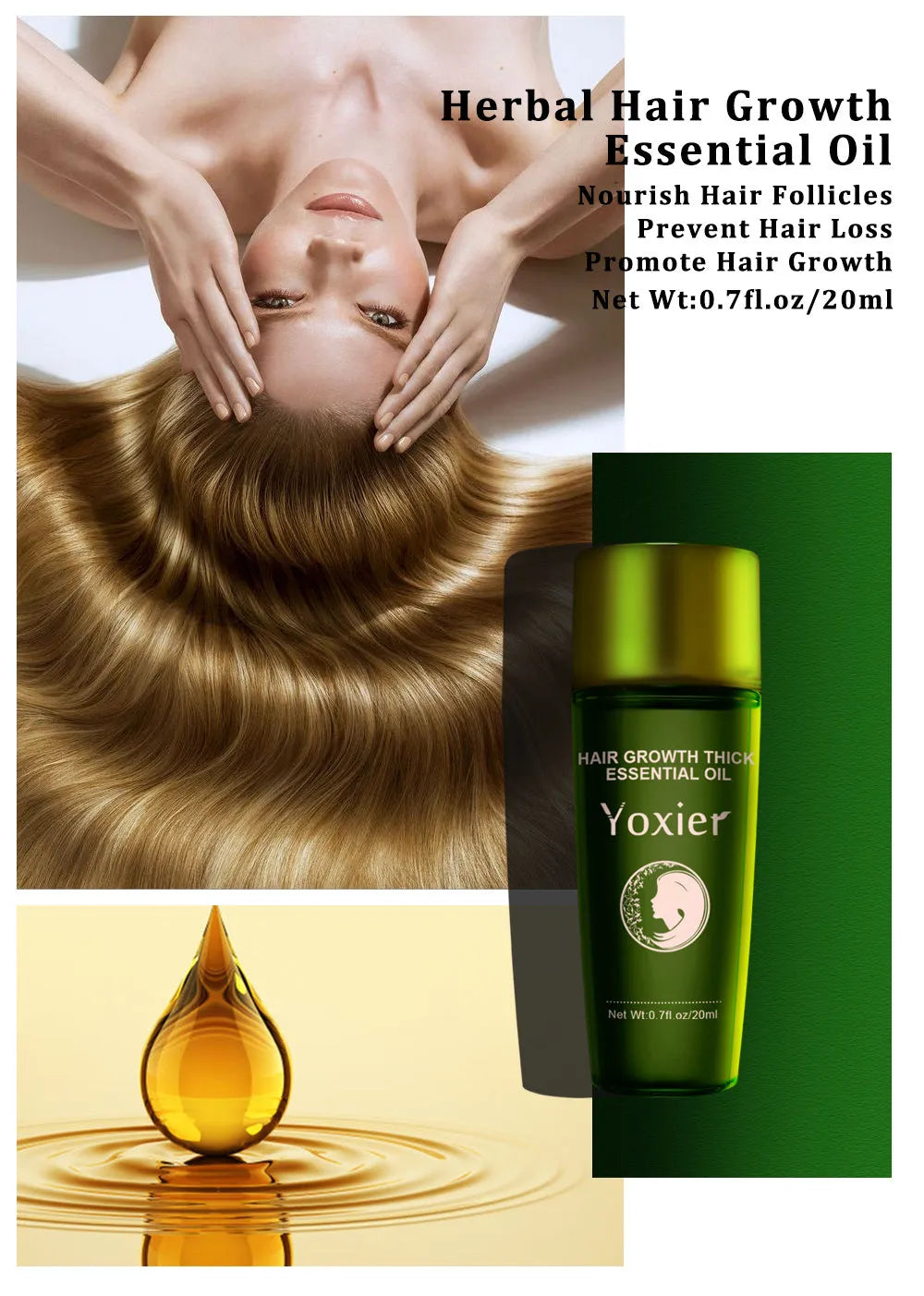 Lumia Oil 20ml hair treatment in green bottle with cap, placed on a flat surface