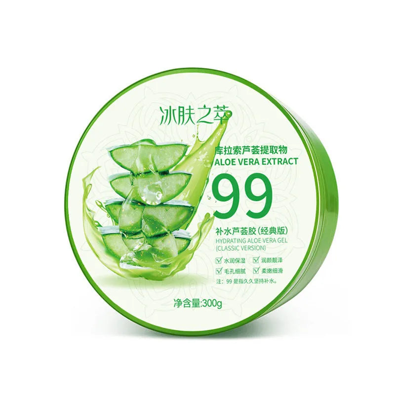 300g aloe vera gel in a bottle, a skincare product for soothing and moisturising face and body