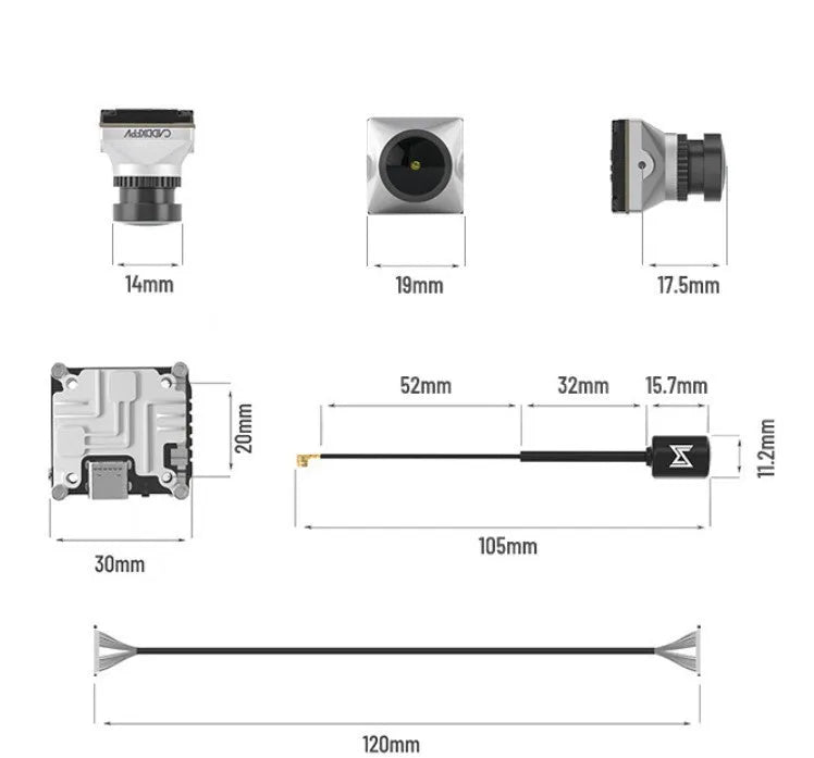 Caddx ADAPTS DJI FPV digital transmission machine silver kit with screws and connection wires