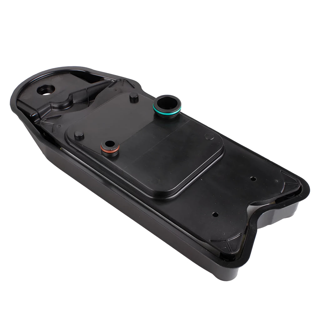 Black automotive crankcase ventilation filter for Ram trucks with 6.7L Cummins diesel engine