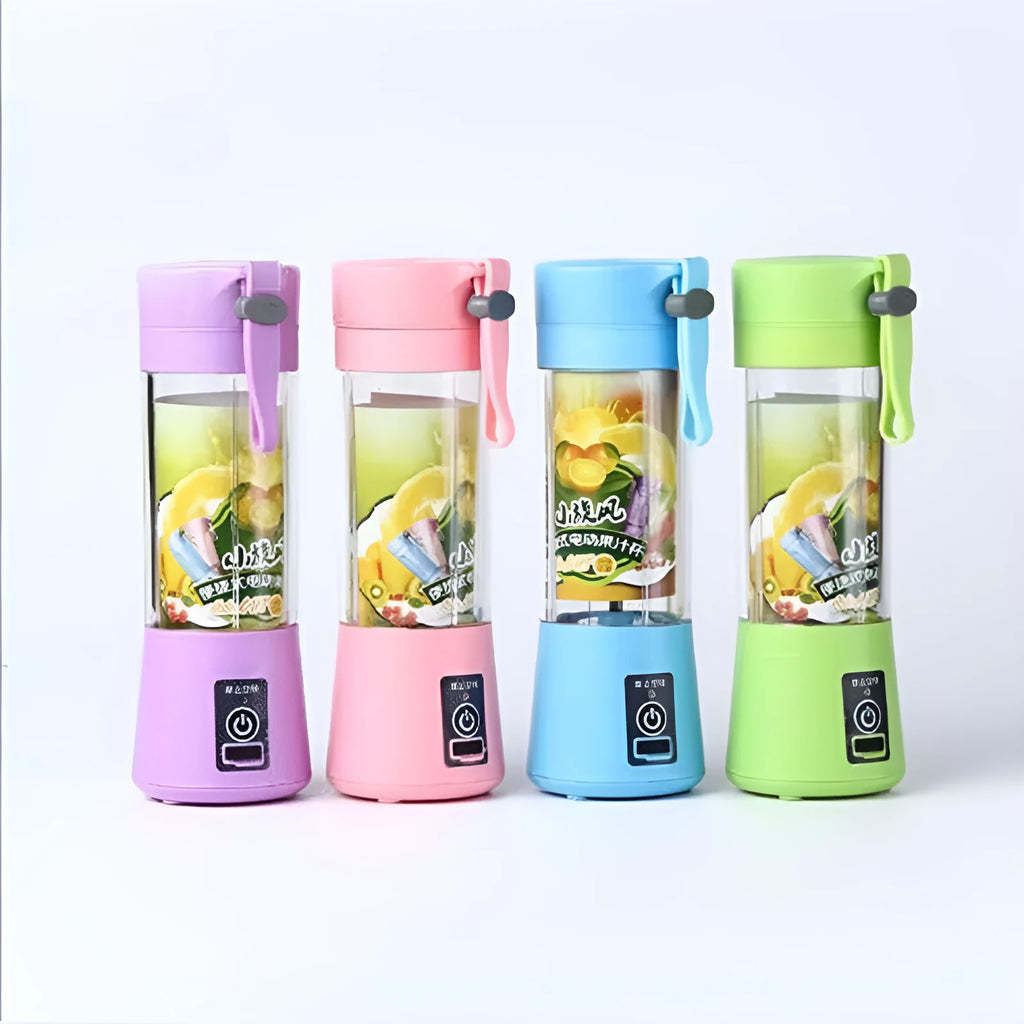 Mini USB electric citrus juicer in pink with stainless steel 304 blade and portage rope