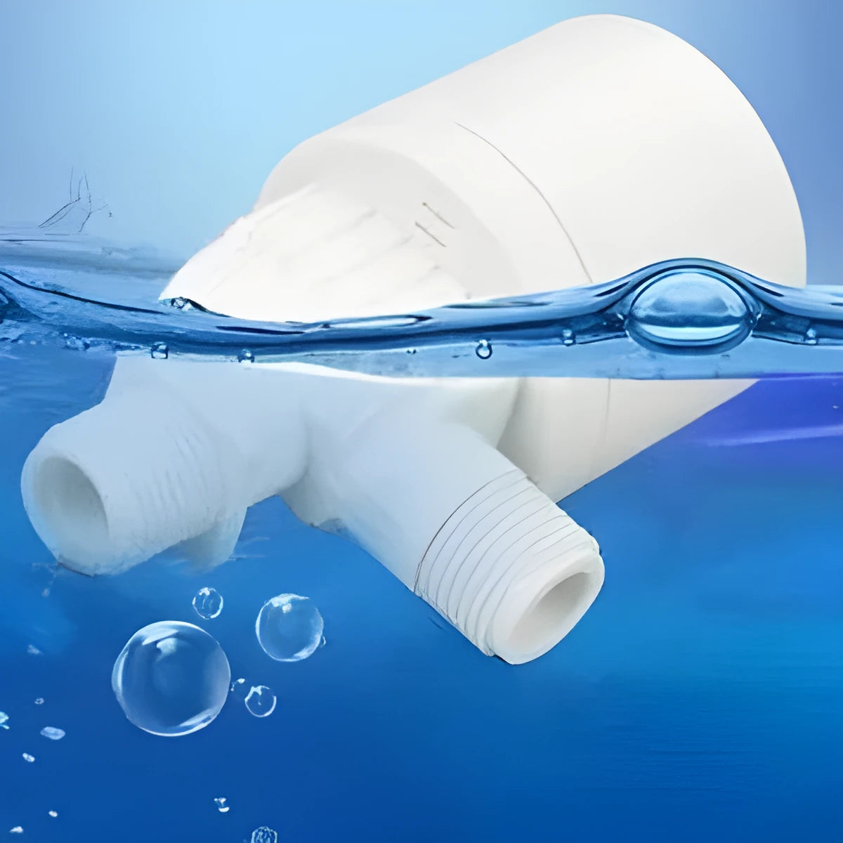 White nylon automatic float valve with 1 inch thread for water level control