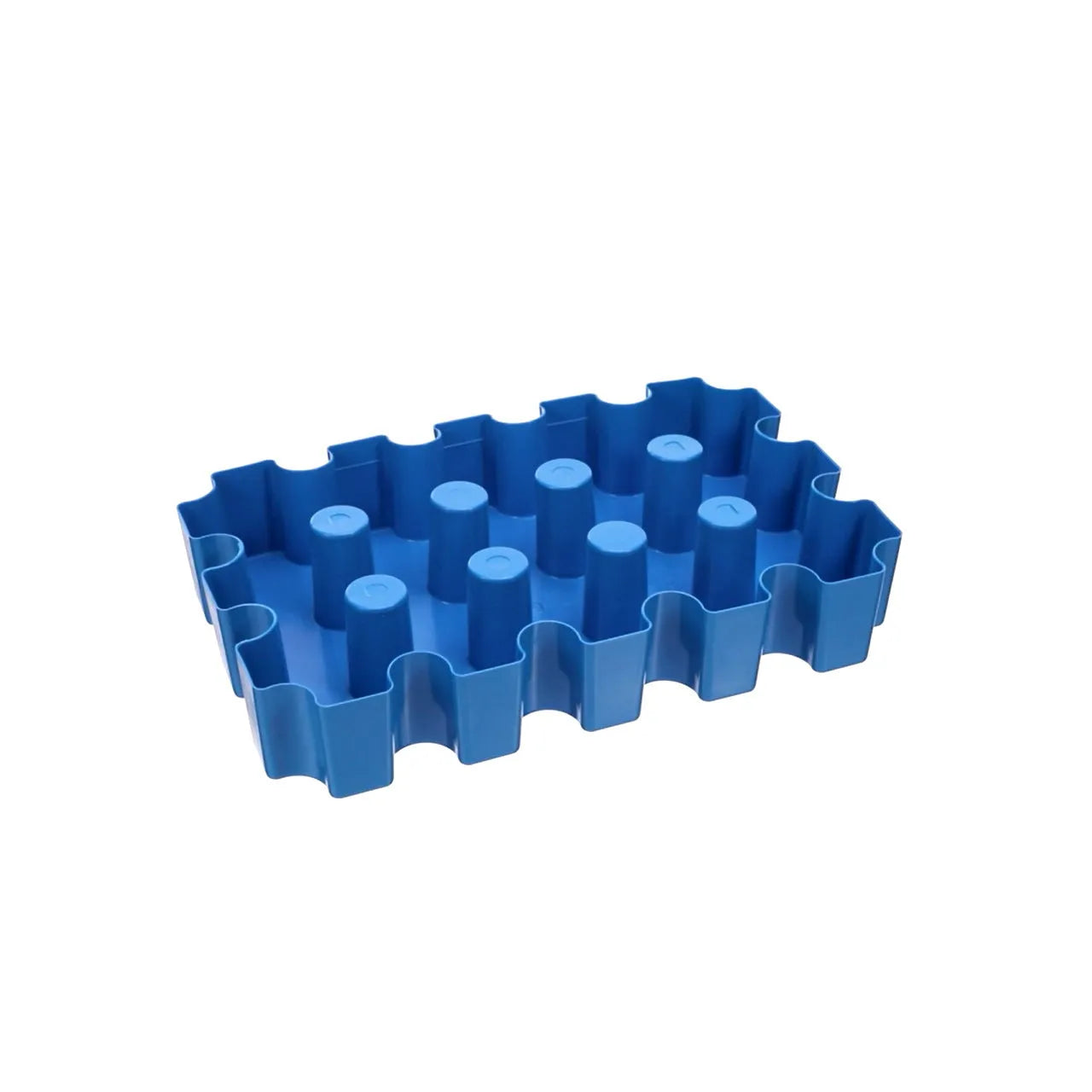 Blue PP plastic outdoor ice tray measuring 34 by 22 by 6 cm for camping and barbecue use