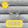 Oval open mouth ring with five-pointed star ornament on 6x8mm stone, Korean style copper jewellery