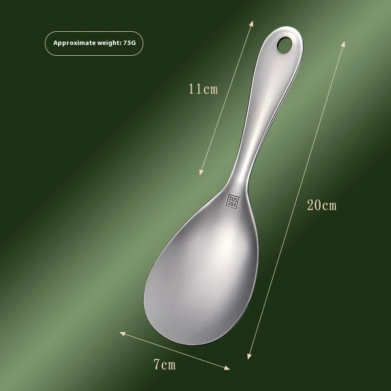 Thick 304 stainless steel meal spoon with solid colour and simple style on a neutral background