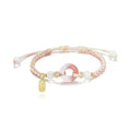 Peach blossom peace buckle woven bracelet in green pink and black for women unisex DIY watch band