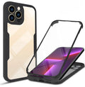 TPU front and back protective mobile phone case for iPhone 14 13 12 11 in 360 Qicai colours