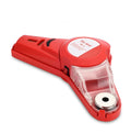 Red portable laser positioning level tool with punching function for woodworking.