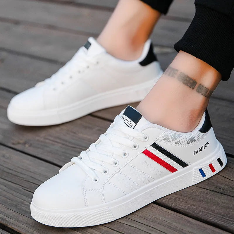 Men's sports shoes in black, grey and white colours, showing lace-up design and available in sizes 39 to 44.