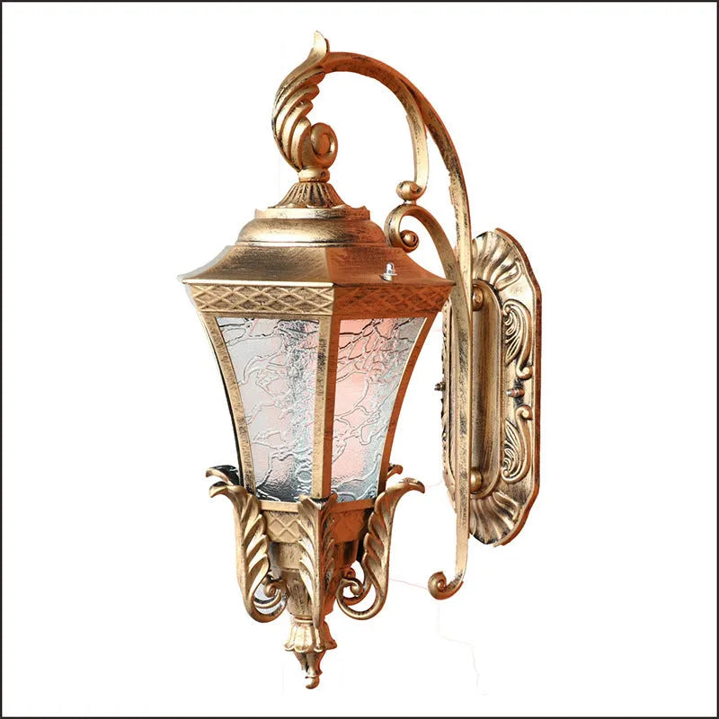 Black European-style solar courtyard wall lamp with remote control for outdoor use