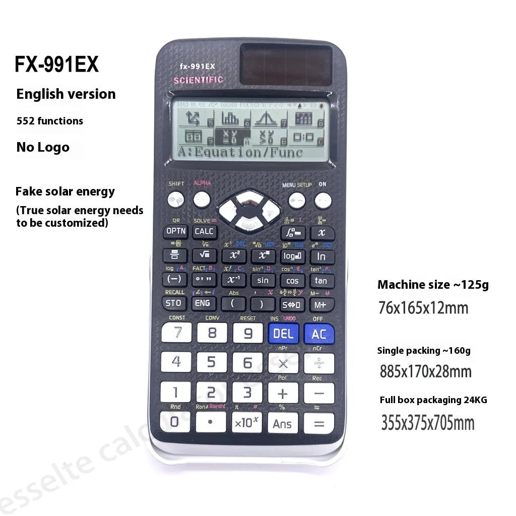 Casio fx-991EX advanced scientific calculator in choice of black, blue or pink colours