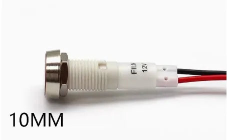 10mm stainless steel edge indicator light with wire flat end metal body in multiple colours