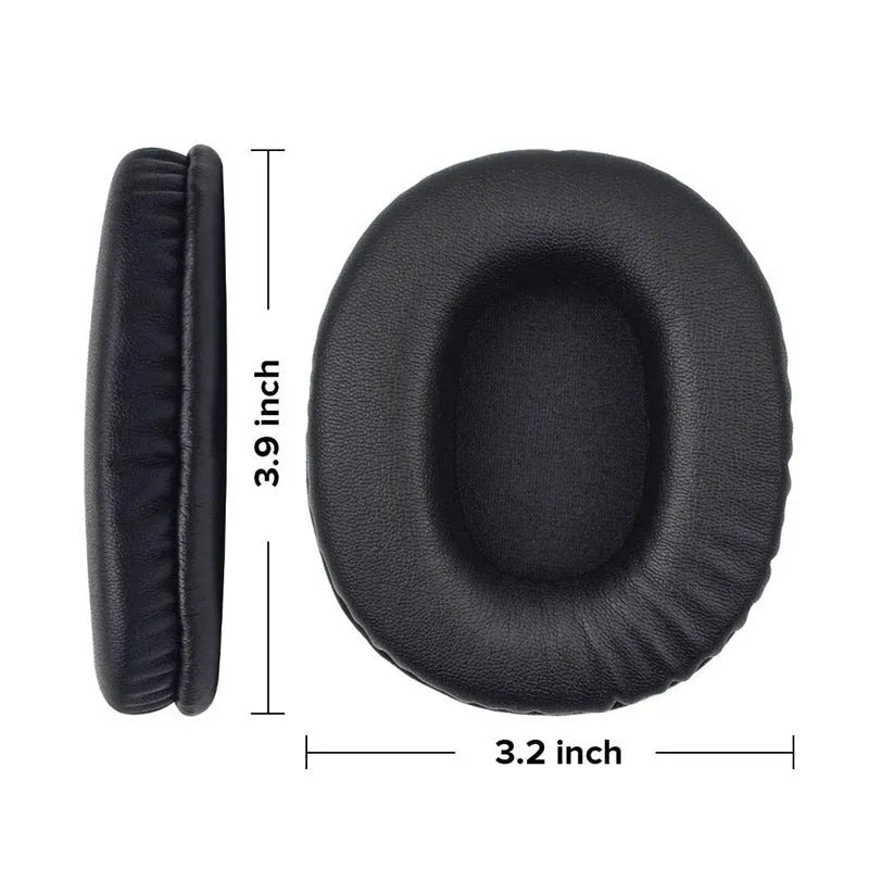 Black soft PU leather replacement ear pads for Sony MDR-1R headphones, shown as a pair.