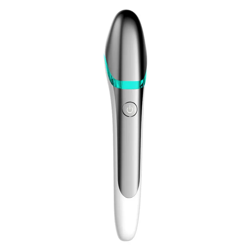 Rechargeable eye massage pen beauty instrument with electroplating ABS body, photo color, for reducing crow's feet and dark circles.