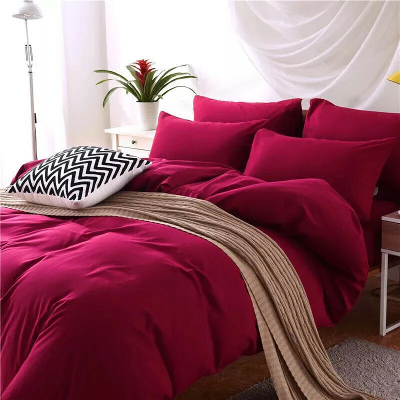 Four-piece polyester bedding set with sheet, quilt cover, and pillowcases in olive colour, modern simple style for 2m bed