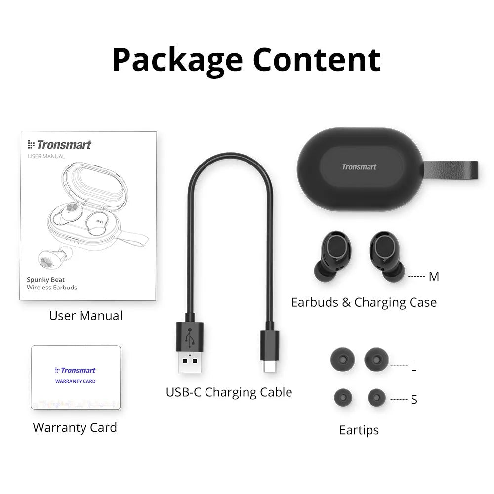 Tronsmart Spunky Beat Bluetooth wireless earphones with touch controls