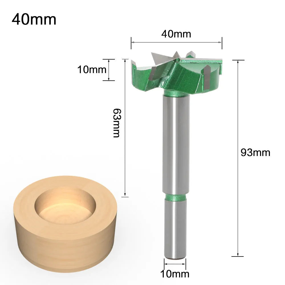 Three edge woodworking hole opener cemented carbide milling cutter 50mm blade diameter 93mm total length