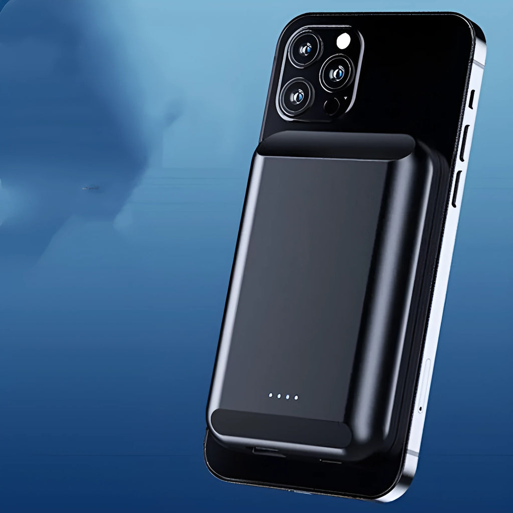 Son magnetic wireless power bank 5000mAh polymer lithium battery plastic shell compact 85x55x12.5mm in black