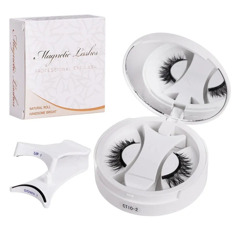 Portable magnetic false eyelash organiser with integrated soap holder made from chemical fibre