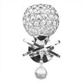 Creative crystal bedside wall lamp with gold pendant, E27 fitting, 145x245x100mm, for corridor use