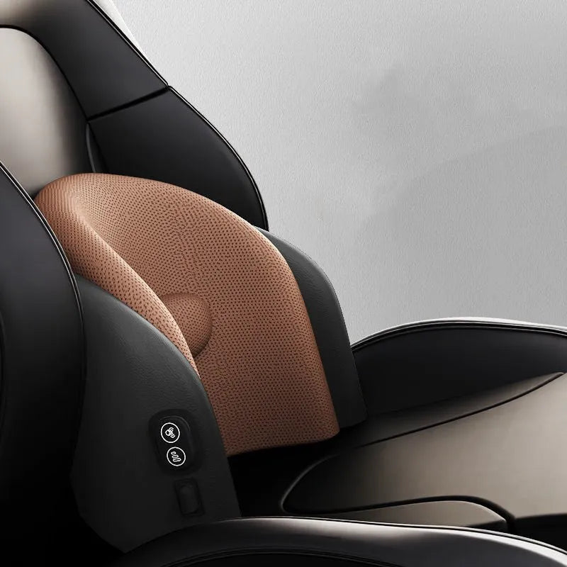 Car massage cushion for lumbar and neck support with memory cotton filling in multiple colour options