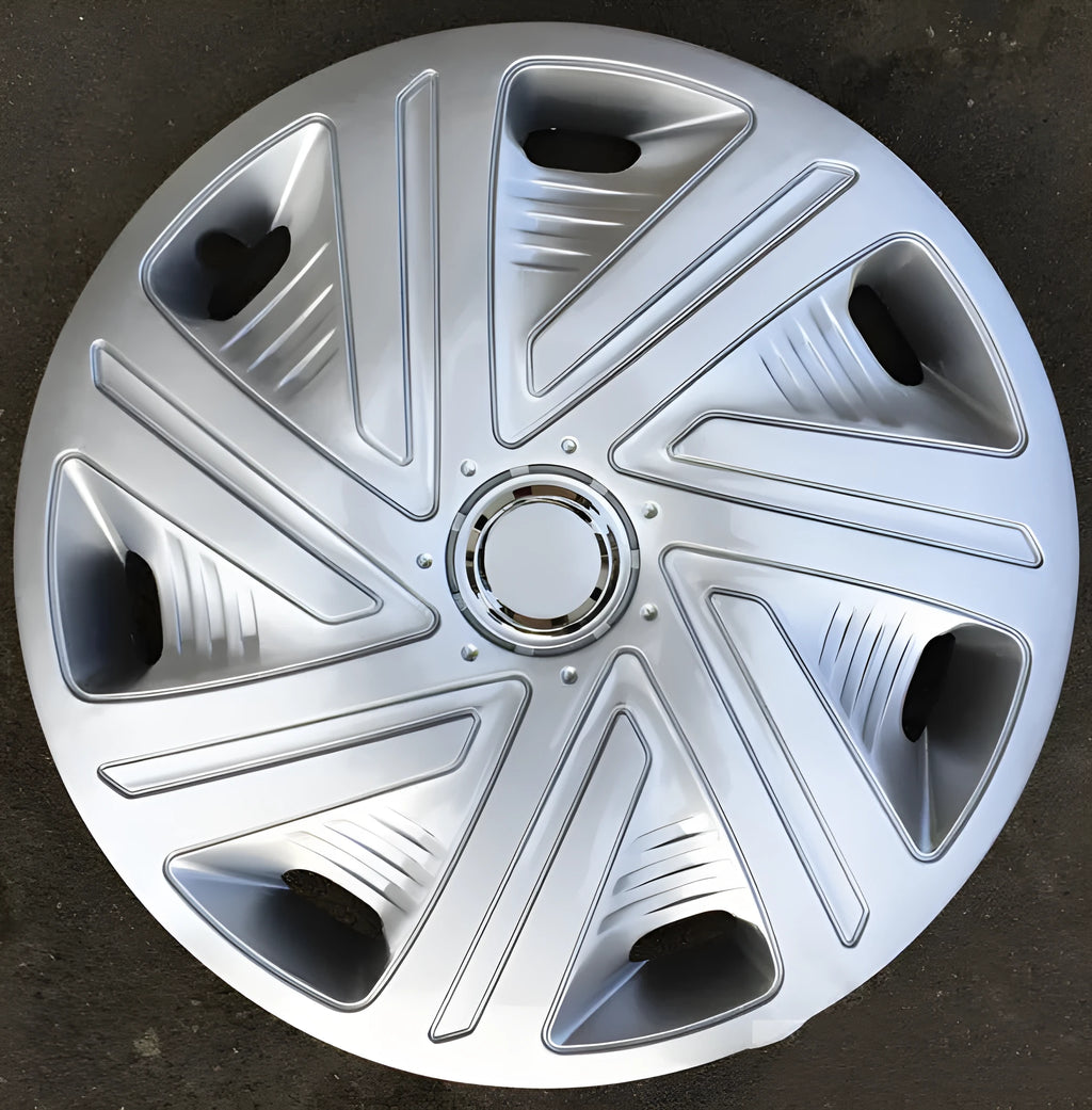 Universal monochrome ABS wheel hub cover for car in silver, black or electroplating finish.