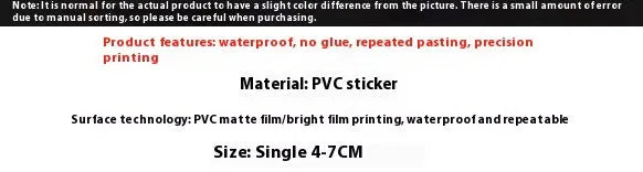 Fresh candy small object decorative waterproof stickers measuring 4-7cm on individual sheets