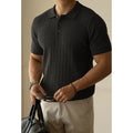 Men's short sleeve business top in khaki, black, or white colours