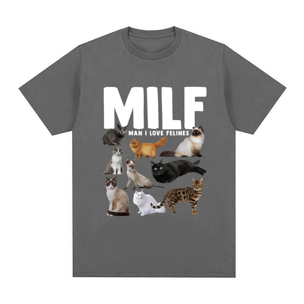 Cat Lovers graphic t-shirt in cotton, short sleeve pullover, printed cat design, available in multiple colours