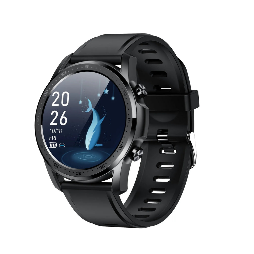 Youth2 smart bracelet in black or grey with 1.3-inch touchscreen on wrist.