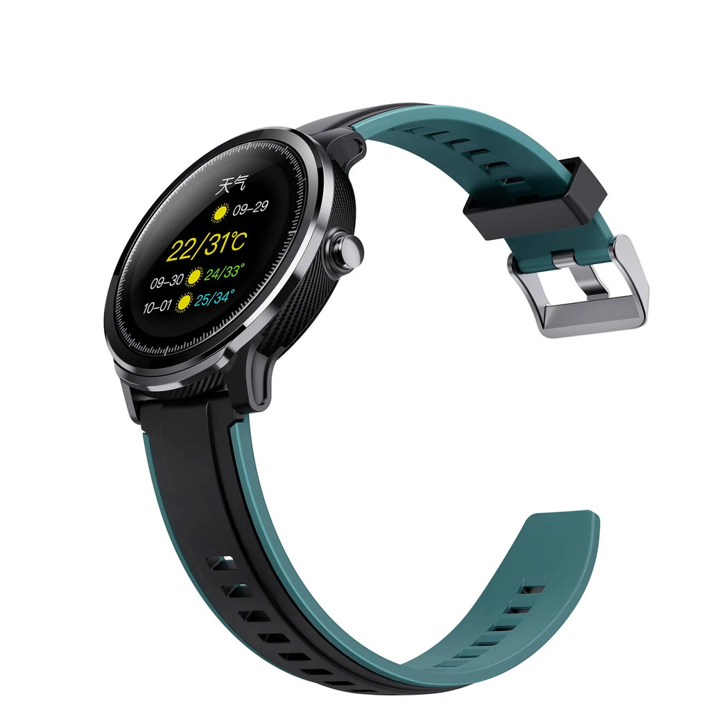 Kospet PROBE 1.3 inch touch screen smart watch with silicone strap in green