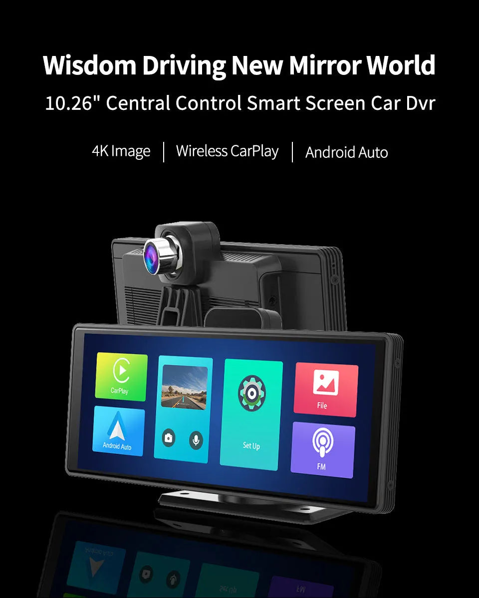 12-inch touch screen car DVR with front and rear cameras for vehicle recording