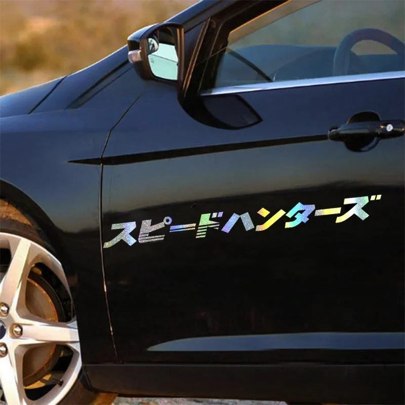 Japanese front windshield garland sticker 100cm x 10cm PET material for car bumper