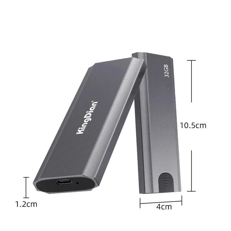 Grey aluminium USB 3.0 mobile SSD hard drive for direct phone connection storage expansion