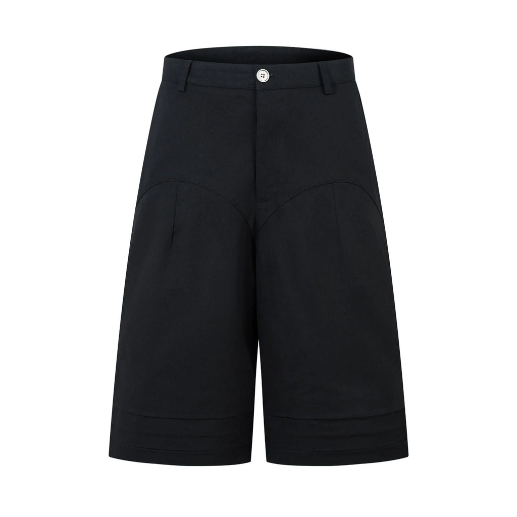 Retro wide-leg denim trousers in mid-length straight cut showing black and green colour options