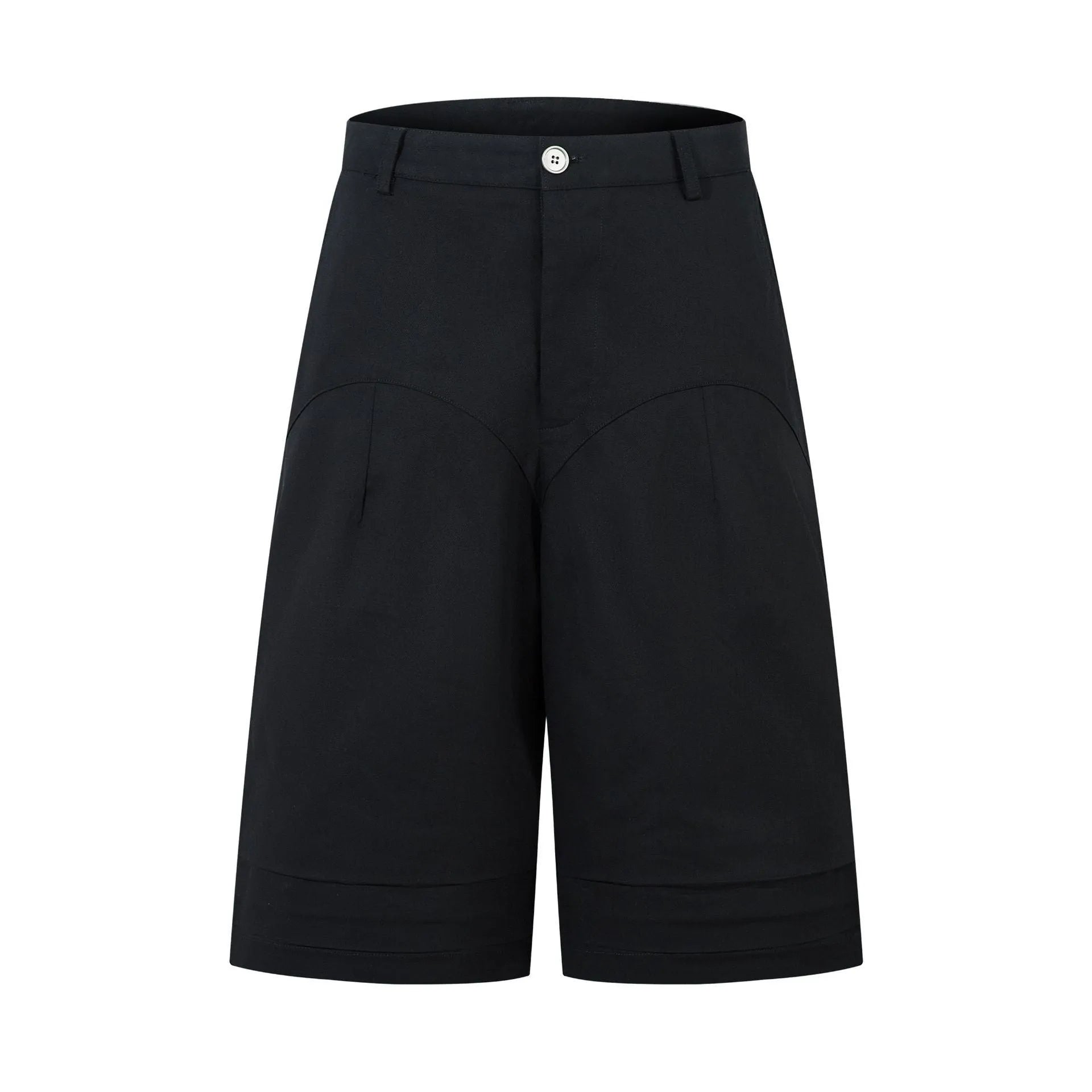 Retro wide-leg denim trousers in mid-length straight cut showing black and green colour options