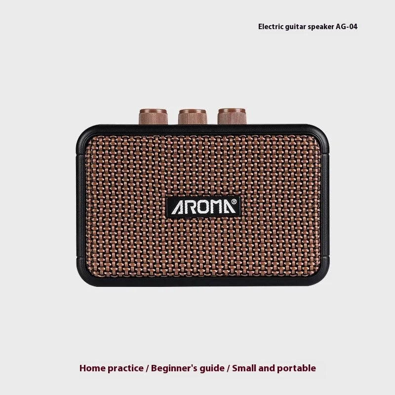 AG04 mini portable electric guitar loudspeaker box in plastic casing with data cable