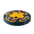 Dog slow food feeding plate in blue colour with raised maze pattern on non-slip base