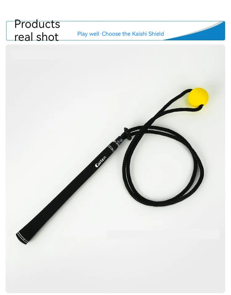 Black silicone golf swing correction rope trainer for physical practice