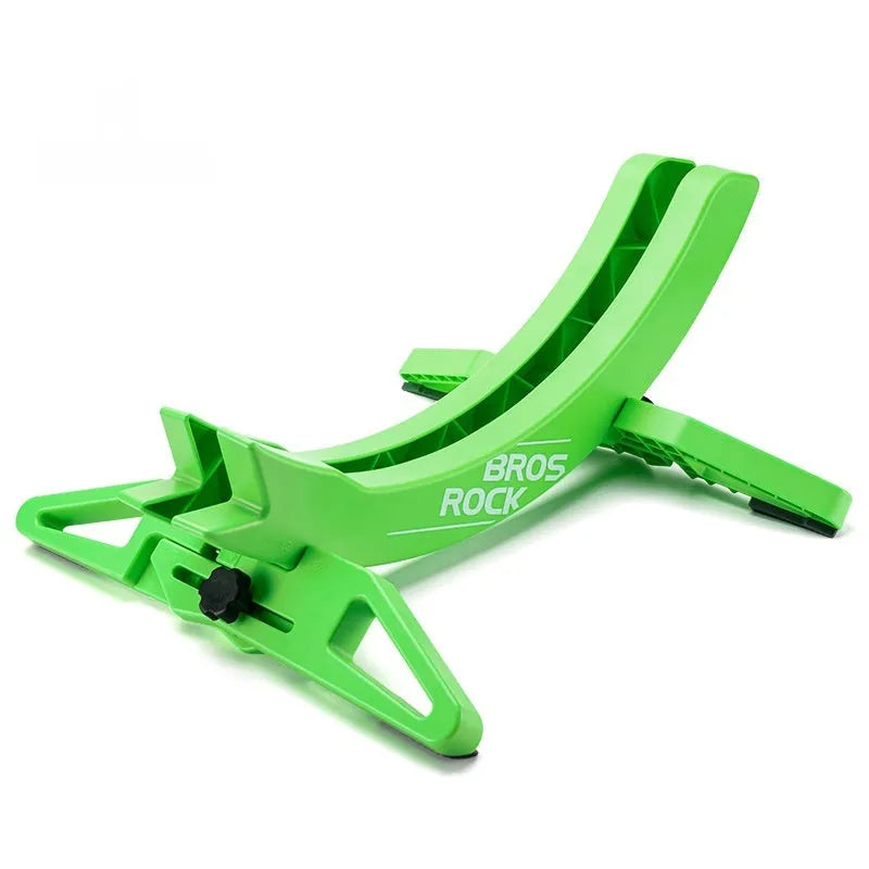 Black and green ABS wall-mounted bike parking rack holder for road and mountain bikes with universal fit