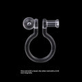 Transparent plastic resin U-shaped earring converter clip for studs to clip-on, unisex fashion OL style