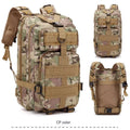 Large khaki hiking backpack with air pillow belt system showing 45cm height for outdoor sports