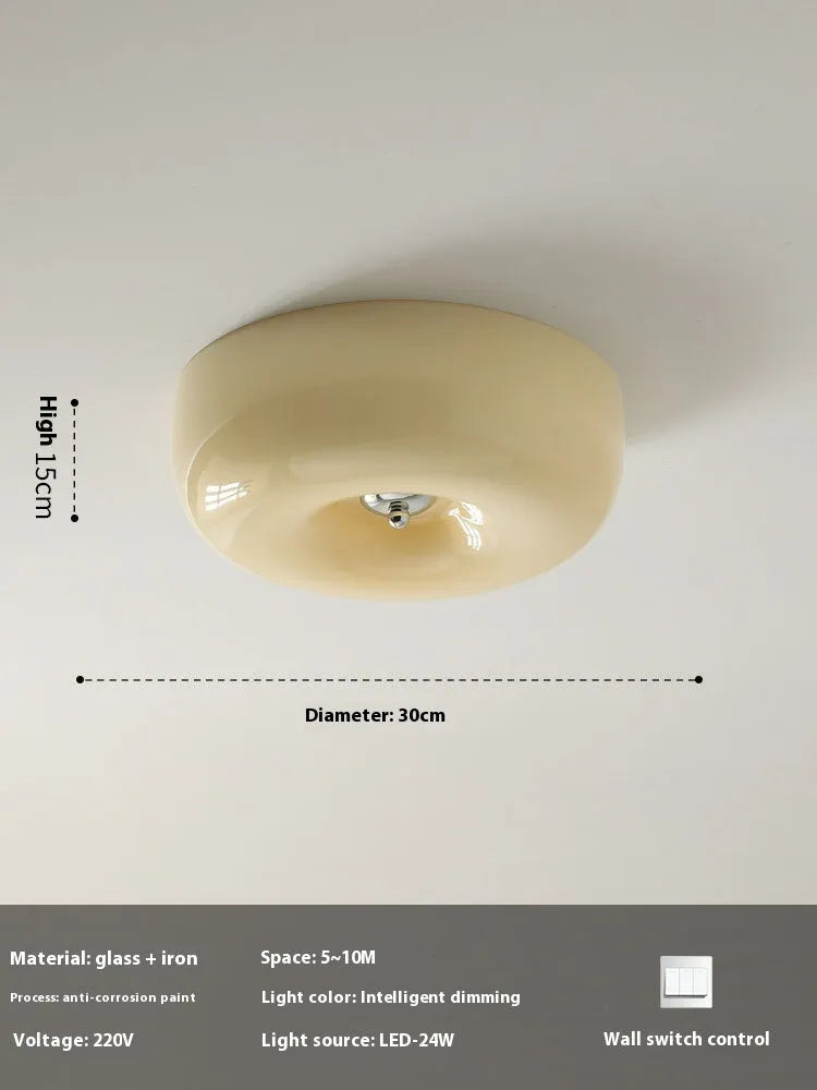 Cream coloured American vintage style bedroom ceiling light with three-colour switching