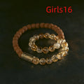 Retro citrine LCD double circle bracelet for girls and boys in sizes 15 to 18