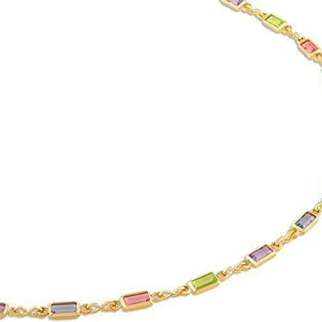 Geometric glass pendant necklace with electroplated alloy chain in random colours