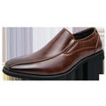 Men's patent leather casual pointed toe shoes in black with leather lining and rubber sole