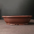 Handmade purple clay bonsai basin in classical Chinese style measuring 25x20x7cm