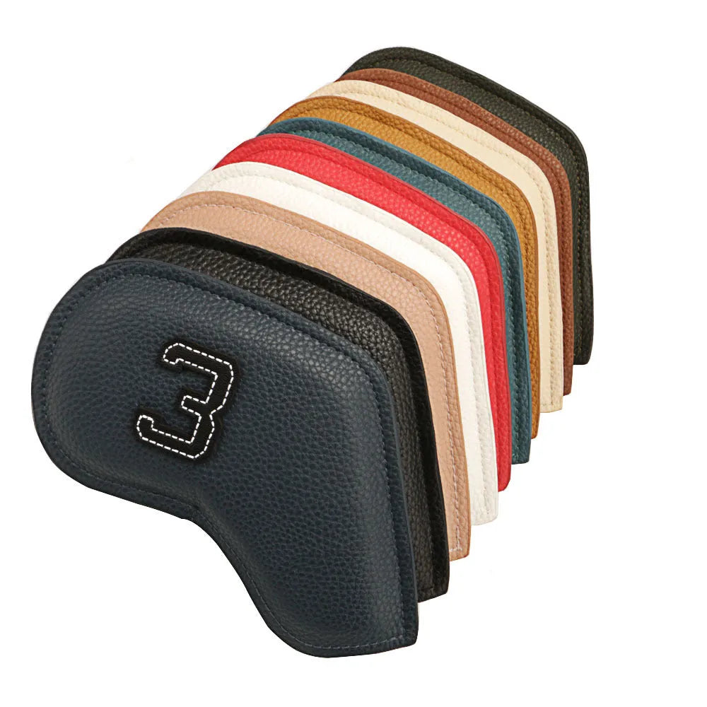 10-piece digital printed PU golf club head covers set for driver woods irons protection