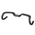 Black carbon fibre bent handlebar with large angle outer swing, 31.8mm clamp, 125mm drop, 80mm extension