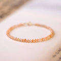 3mm natural crystal sunstone ultra-thin bead bracelet for women, available in 14cm 15cm 16cm sizes